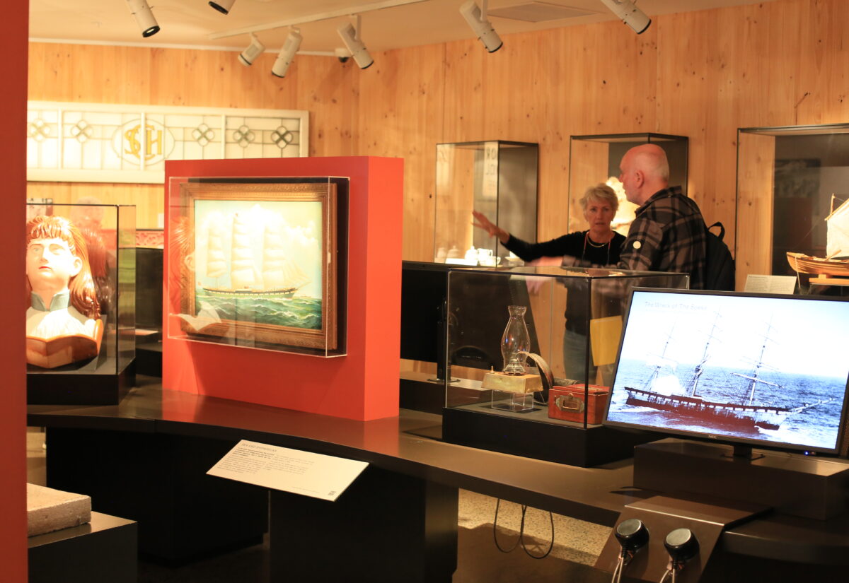 Interactive touch-screen displays complement our collection.